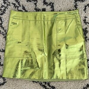 Metallic Green Mini Skirt